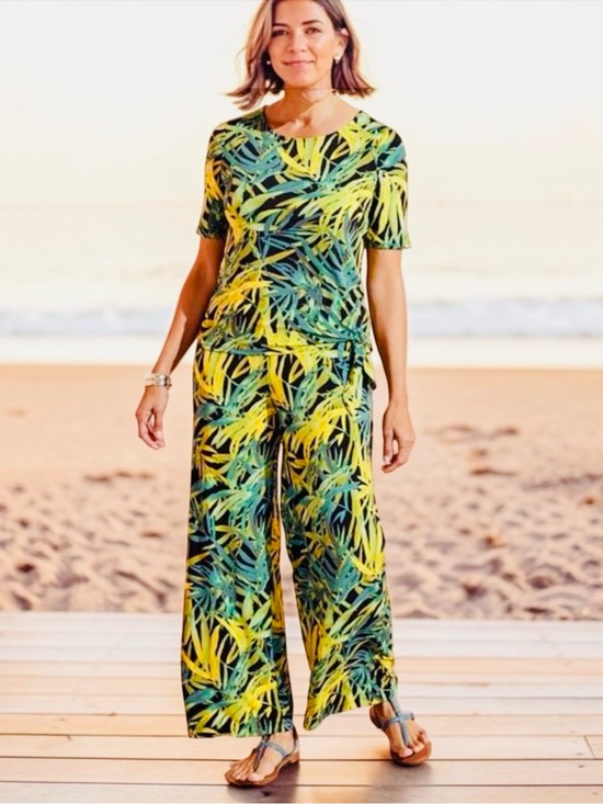 Chico's Tops - Chico’s Women's Tropical Print 2 Piece Set Top/Pants